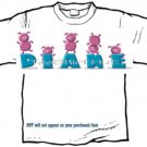 T-shirt, Your Name in CHUNKY PINK PIGS - (Adult 4xLg - 5xLg)