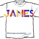 T-shirt, Your Name in LEGGOS, blue, red, yellow - (Adult 3xlg)