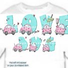  T-shirt YOUR NAME in LOVE BUGS pink, hearts lovers lane - (Adult xxLg)