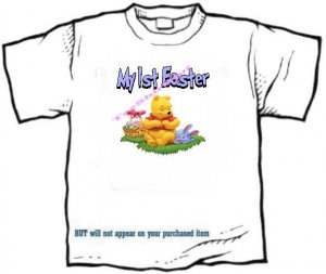 T-shirt , MY 1st EASTER, colored eggs, rabbit - (Adult 4xLg - 5xLg) - personalize w/any 1st name