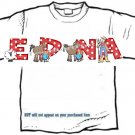 T-shirt, Your Name in DOWN ON THE RANCH, chickens, cowboy, horses - (youth & Adult Sm - xLg)