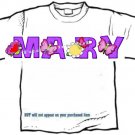 T-shirt, Your Name in BUTTERFLY FLUTTER -  (youth & Adult Sm - xLg)