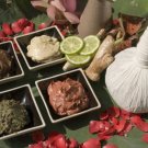 Compress massage ball Thai herb in spa