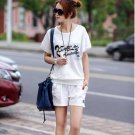 Fashion Women Cotton Sports suits,2pcs/set Casual T shirt+shorts,Ladies Leisure