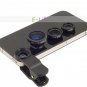Clip-on Fish Eye Macro Wide Angle Mobile Phone Lens Camera kit for iPhone 4 5 6 Samsung S4 S5 lense