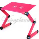 Best 360 Degree Portable Folding Metal Rose Red Laptop Computer Notebook Table Stand Desk Bed Sofa