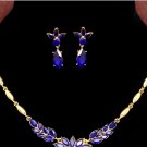 Gold Filled CZ Diamond 18k Yellow with Necklace+Earrings Flower Wedding Jewelry Sets