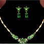 Gold Filled CZ Diamond 18k Yellow with Necklace+Earrings Flower Wedding Jewelry Sets