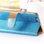 Luxury Shiny Diamond Full PU Leather Case For Iphone 5 5s Cover With Safe Buckle