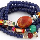 Multilayer Rosary Seed Glass Wood Bead Bracelet