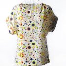 Women Chiffon Blouse Batwing Sleeve Shirt Top Outwear