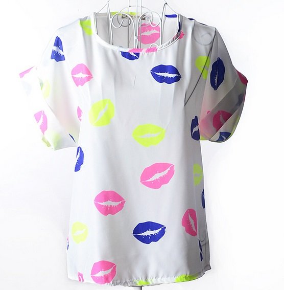 Women Blouse Short Batwing Sleeve Style Shirt Top