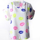 Women Blouse Short Batwing Sleeve Style Shirt Top