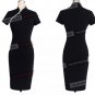 Women Elegant Slim Fit Irregular Black ziper Dresses