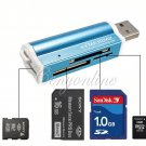 BLUE MATE USB 2.0 FLASH DRIVE MEMORY+CARD READER STICK
