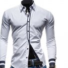 Mens Long Sleeved Dress Shirts Double Collar large size Unique Design