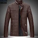 Stand collar Large Size leather clothing men's leather Jacket Coa