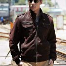 New Cowhide Leisure motorcycle leather jacket-Large Size