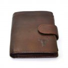 Oil Wax Leather Cowhide Short Bifold Wallet Purse Card Holder With Coin Pocket
