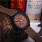 Men Wood +Leather Made Wrist Hand Watche Casual With Leather Strap Watches