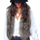 Women Vest Sleeveless Coat Outerwear Long Hair Jacket Waistcoat Large Size