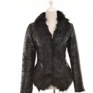 Women Slim Winter Faux Fur Coat Solid Fur Collar Jacket