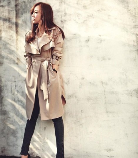 Women Casual Trench Coat long Outerwear loose clothe Jacket