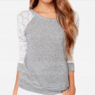 Women Embroidery Lace Crochet Blouse Top Normal Size