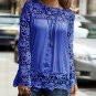 Women Lace Chiffion Blouses Gorgeous Shirts Long Sleeve Medium Size