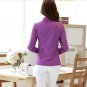 Women Long Sleeve Sequin Chiffon Ladies Office Shirt Large Size