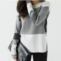 Women Shirt Style Patchwork Polyester Casual Jersey O-Neck Full Sleeve