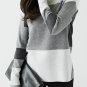 Women Shirt Style Patchwork Polyester Casual Jersey O-Neck Full Sleeve