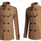 Men Trench Double Breasted solid slim cotton Coats