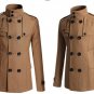 Men Trench Double Breasted solid slim cotton Coats