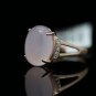 Pink Ellipse Opal Germstone Rings 18K Gold Plated