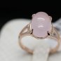 Pink Ellipse Opal Germstone Rings 18K Gold Plated