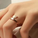 Delicate hand gilded tiny FOX twisted ring