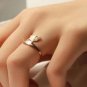 Delicate hand gilded tiny FOX twisted ring