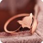 Delicate hand gilded tiny FOX twisted ring