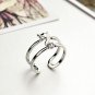 Fox Design Plated Platinum Cuff Finger Rings For Women
