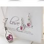 Shine Crystal Love Heart Drift wish Bottle Pendant Necklace