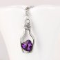 Shine Crystal Love Heart Drift wish Bottle Pendant Necklace