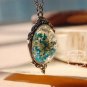 Delicate Antique style necklac And Dried Rose Flowers