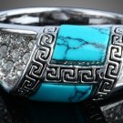 Delicate Turquoise Stone Made Crystal Layer Ring