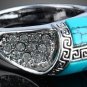 Delicate Turquoise Stone Made Crystal Layer Ring