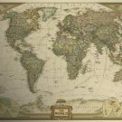 Vintage World Map Home Decoration Detailed Antique Poster