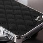Faux Leather Chrome Hard Back Case Cover Skin IPhone 4 4S 5 5S