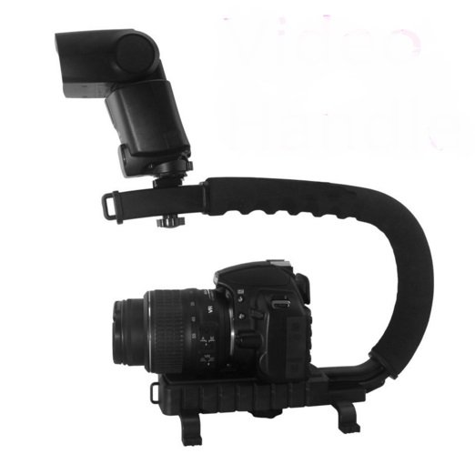 C Shape flash Bracket holder Video Handle Handheld Stabilizer Grip for DSLR SLR Camera
