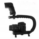 C Shape flash Bracket holder Video Handle Handheld Stabilizer Grip for DSLR SLR Camera