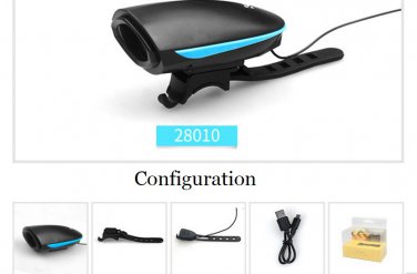 Free Shipping Bicycle Bell USB Charging Bike Horn Light Headlight